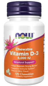 NOW Foods Vitamin D-3 5000 IU Chewables Witamina D3