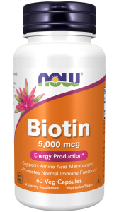NOW Foods Biotin 5,000 mcg Veg Caps Biotyna