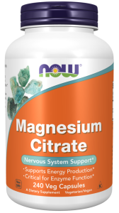 NOW Foods Magnesium Citrate 240 Veg Capsules Cytrynian Magnezu