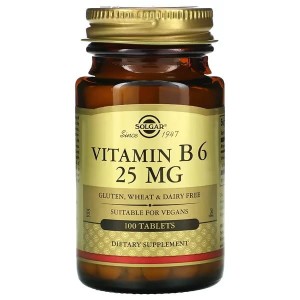 Solgar, Vitamin B6, 25 mg, 100 Tab