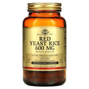 Solgar, Red Yeast Rice, 600 mg, 120 Vegetable Cap czerwony ryż