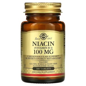 Solgar, Niacin (Vitamin B3), 100 mg, 100 Tablets Niacyna