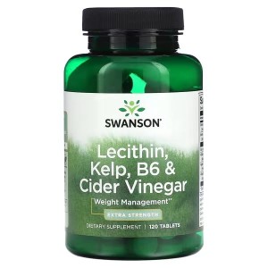 Swanson, Lecithin, Kelp, B6 & Cider Vinegar, Extra Strength, 120 Tablets Lecytyna