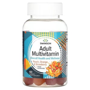 Swanson, Adult Multivitamin, Peach, Orange & Strawberry, 60 Gummies witaminy