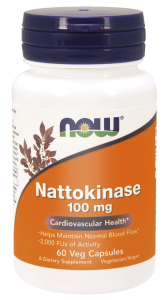 NOW Foods Nattokinaza 100 mg – Ekstrakt ze sfermentowanego nasienia soi – 60 kaps