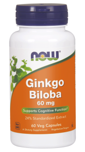 NOW Foods Ginkgo Biloba ekstrakt 60 mg – 60 kaps