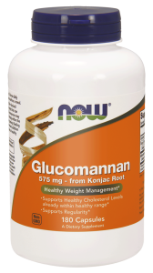 NOW Foods Glucomannan – błonnik z korzenia Konjac – 575 mg – 180 kaps