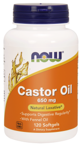 NOW Foods Castor Oil 650 mg – 120 kaps Olej rycynowy