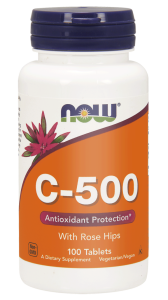  NOW Foods Witamina C-500 – Z owocem dzikiej róży – 100 tab  