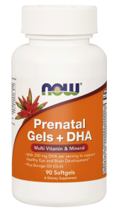 NOW Foods Prenatal Gels + DHA – Multiwitaminy i Minerały – 90 kaps 