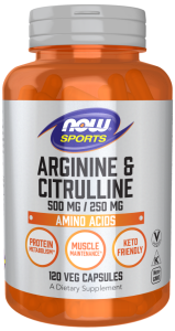 NOW Foods Arginine & Citrulline 500 mg / 250 mg Veg Caps Arginina Cytrulina