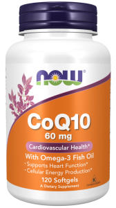 NOW Foods CoQ10 60 mg with Omega-3 Fish Oil 120sotgel