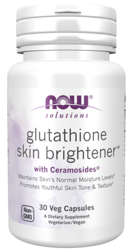 NOW Foods Glutathione Skin Brightener with Ceramosides Glutation z ceramidami
