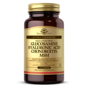 Solgar, Glucosamine Hyaluronic Acid Chondroitin MSM, 120 Tabl glukozamina kwas hialuronowy