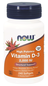 NOW Foods Witamina D-3 – 2,000 IU – 240 kaps 