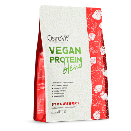 OstroVit Vegan Protein Blend 700 g truskawkowy Białko grochu