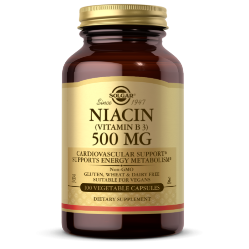 Solgar, Niacin (Vitamin B3), 500 mg, 100 kaps Niacyna