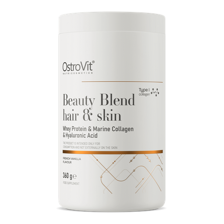OstroVit Beauty Blend Hair & Skin 360 g francuskiej wanilii kolagen kwas hialuronowy biotyna