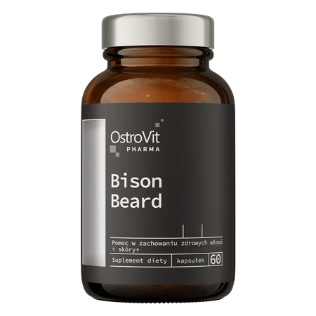 OstroVit Pharma Bison Beard 60 kapsułek Biotyna MSM Cysteina Skrzyp