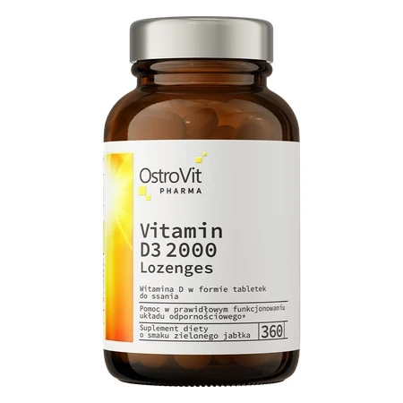 OstroVit Pharma Witamina D3 2000 IU do ssania 360 tabletek zielonego jabłka