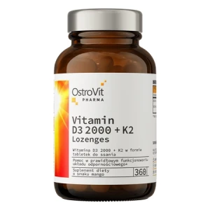 OstroVit Pharma Witamina D3 2000 IU + K2 do ssania 360 tabletek mango