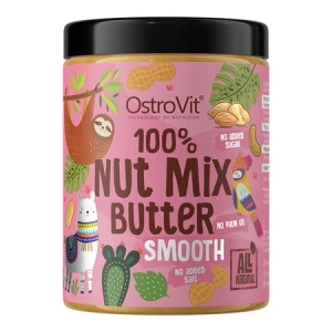 OstroVit 100 % Nut Butter Mix 1000 g gładki Krem orzechowy