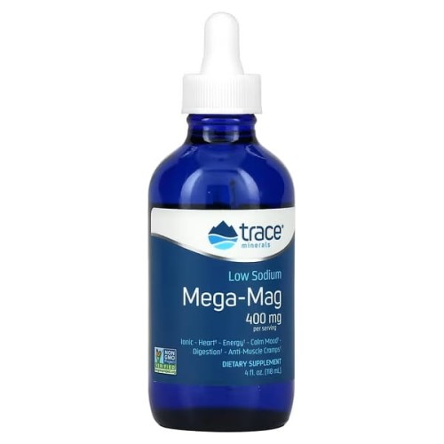 Trace Minerals ®Mega-Mag, 400 mg, 4 fl oz (118 ml) Chlorek Magnez sód boron