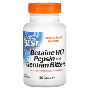 Doctor's Best Betaine HCL Pepsin 120 kaps  & Gentian Bitters Betaina Pepsyna