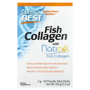 Doctor's Best Fish Collagen with Naticol, 5 g, 30 Powder Stick Kolagen rybi