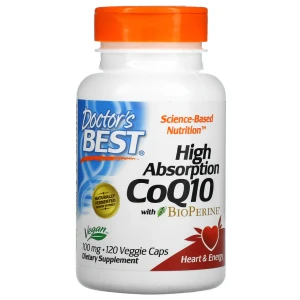 Doctor's Best High Absorption CoQ10 with BioPerine, 100 mg, 120 Veggie Caps Koenzym Q10 Bioperyna