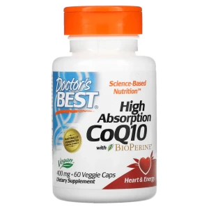Doctor's Best High Absorption CoQ10 with BioPerine, 400 mg, 60 Veggie Caps Koenzym Q10 Bioperyna