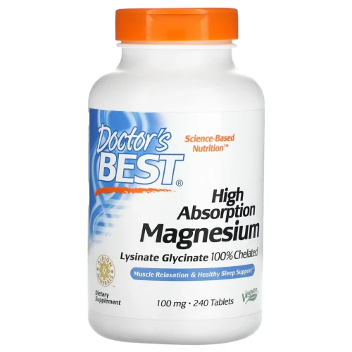 Doctor's Best High Absorption Magnesium, 100 mg, 240 Tab Magnez 