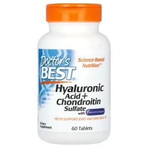 Doctor's Best Hyaluronic Acid + Chondroitin Sulfate with BioCell Collagen, 60 Tab Kwas hialuronowy Kolagen chondroityna