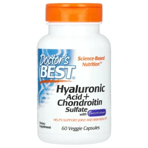 Doctor's Best Hyaluronic Acid + Chondroitin Sulfate with BioCell Collagen, 60 caps Kwas hialuronowy Kolagen chondroityna (1)