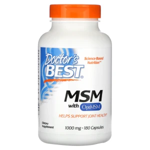 Doctor's Best MSM with OptiMSM, 1,000 mg, 180 Caps