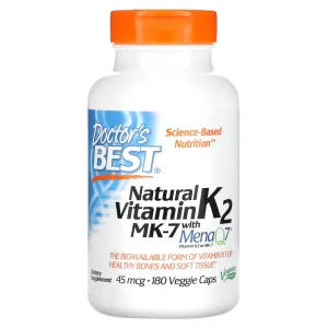 Doctor's Best Natural Vitamin K2 MK-7 with MenaQ7, 45 mcg, 180 Veggie Witamina K2 