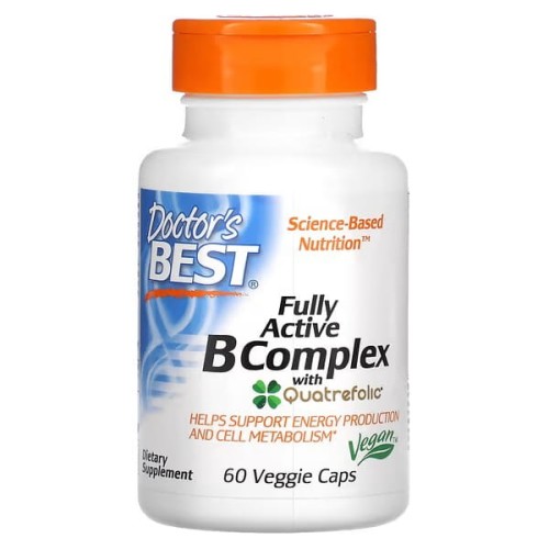 Doctor's Best, Fully Active B Complex z Quatrefolic, Folian, B6, B12, B1, B2, B3