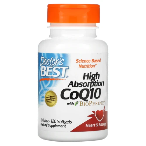 Doctor's Best High Absorption CoQ10 with BioPerine, 100 mg, 120 Softgels Koenzym Q10 Bioeryna (1)