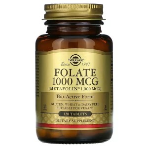 Solgar FOLATE 1000 MCG METAFOLIN Folian Kwas foliowy 120tab