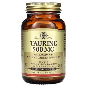 Solgar, Taurine, 500 mg, 100 Vegetable Caps Tauryna (1)