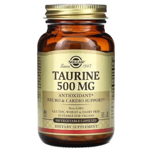 Solgar, Taurine, 500 mg, 100 Vegetable Caps Tauryna (1)