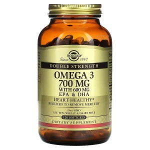 Solgar DOUBLE STRENGTH OMEGA-3 700 MG 600mg EPA DHA 120kaps
