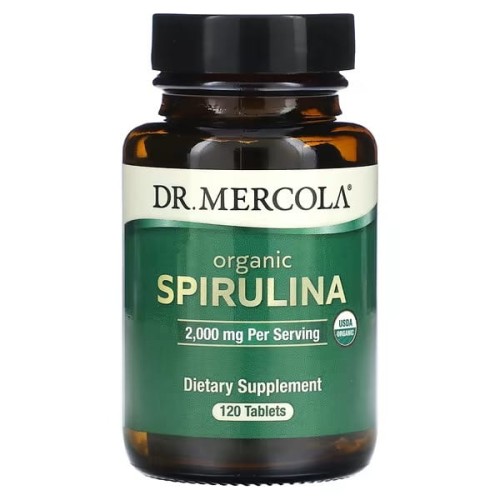 Dr. Mercola, Organiczna spirulina, 2000 mg, 120 tabletek (500 mg na tabletkę)