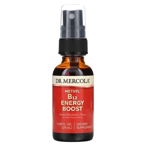Dr. Mercola, Booster energii metylokobalamina B12, naturalna jeżyna, 29 ml