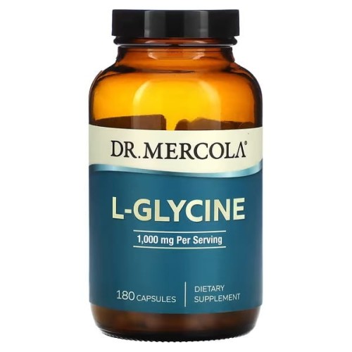 Dr. Mercola, L-glicyna, 500 mg, 180 kapsułek L-glycine