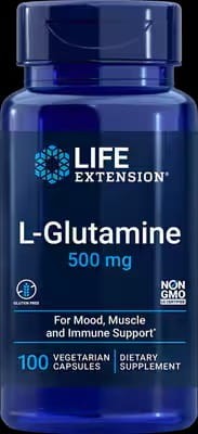 Life Extension L-Glutamine 500 mg, 100 vegetarian L-glutamina 