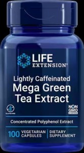 Life Extension Lightly Caffeinated Mega Green Tea Extract 98% Polyphenols 100 vegetarian EGCG Polifenole