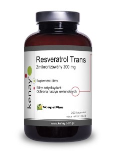 KENAYResveratrol trans- zmikronizowany 200 mg (300 kapsułek) - suplement diety 