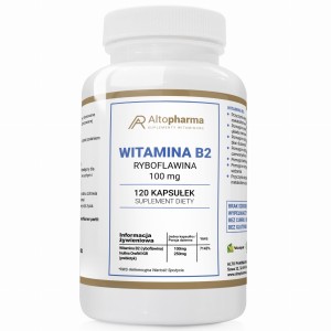 Alto pharma WITAMINA B2 100mg RYBOFLAWINA + PREBIOTYK PRODUKT WEGE 120 kapsułek
