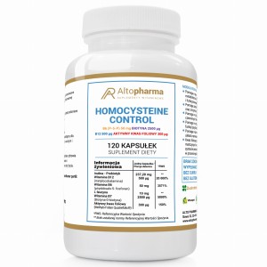 Alto pharma HOMOCYSTEINE CONTROL MODULATOR FORTE B12 B6 B7 P-5-P B9 + L-LEUCYNA + PREBIOTYK PRODUKT WEGE 120 kapsułek